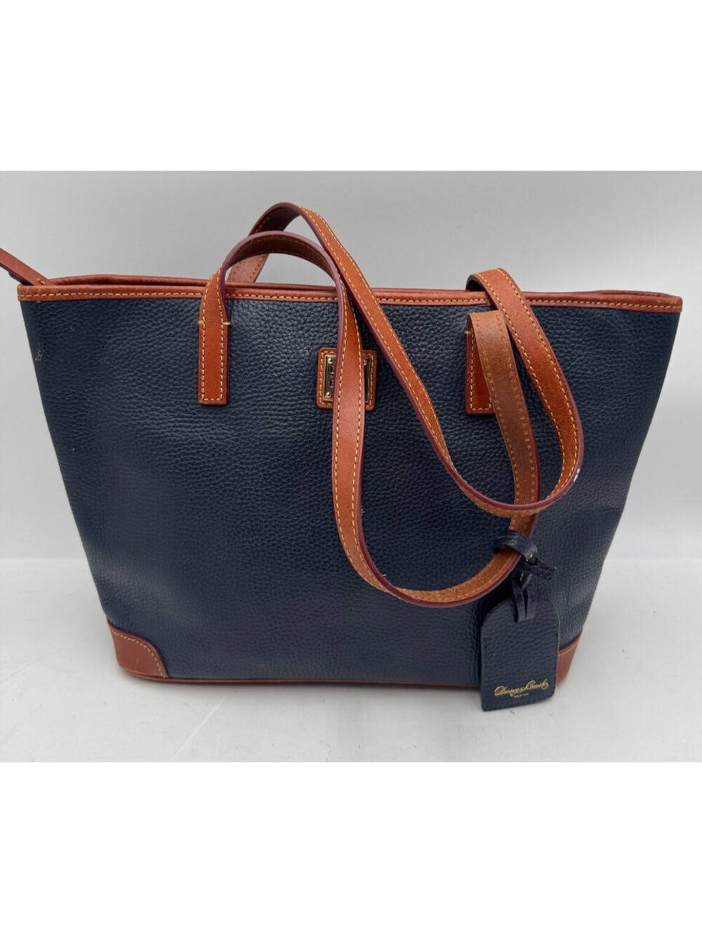 Dooney & Bourke Charleston Womens Handbag Black Pebbled Leather Shopper Tote Bag